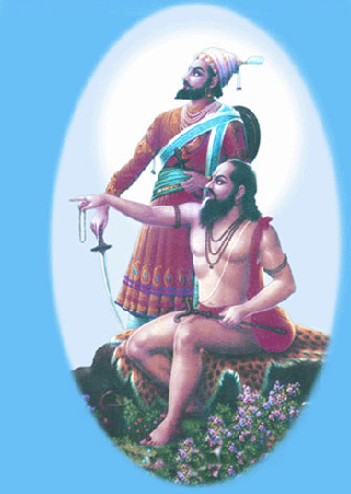Photo of Samartha Ramdas Swami with Chhatrapati Shivaji Maharaj